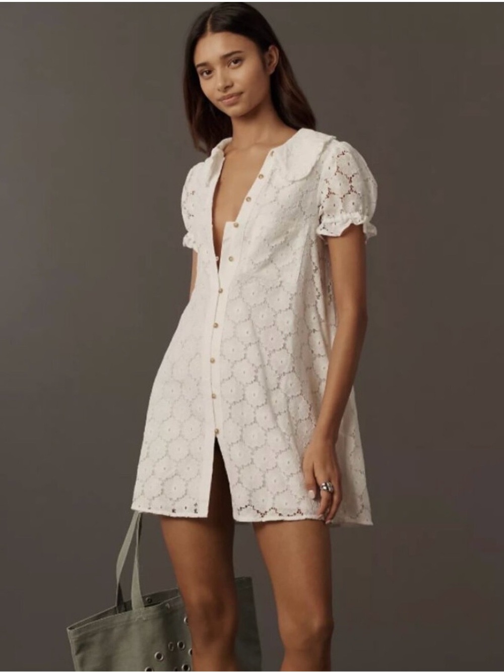 Pilcro Keira Lace Mini Dress SZ M - Picture 2 of 8